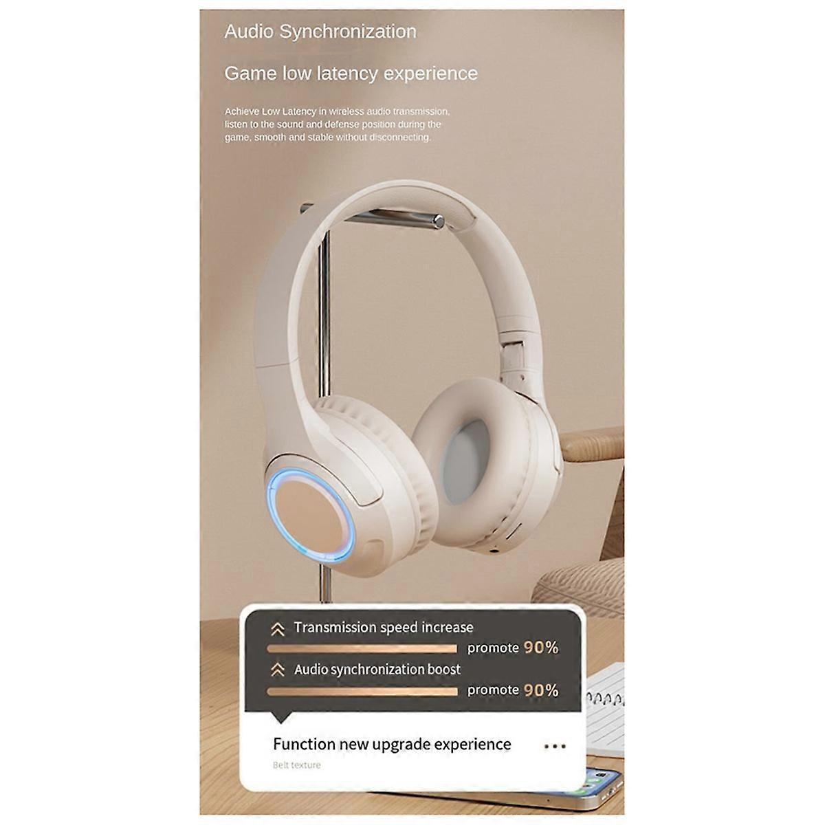 Led-kopfhörer, Bluetooth-headset, Kabellos, Unterstützt Tf-karte, Tragbar-b--
