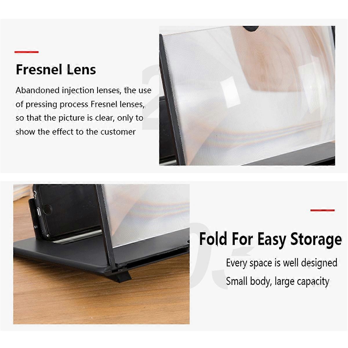 14-zoll-3d-bildschirmverstärker, Vergrößerungsglas Für Reisen, Weiß