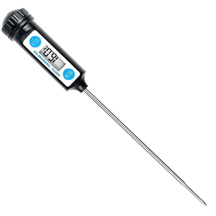 Schwarzes Digitales Küchenthermometer Mit Langer Sonde Und Lcd-display Für Lebensmittel, Fleisch, Öl Und Milch