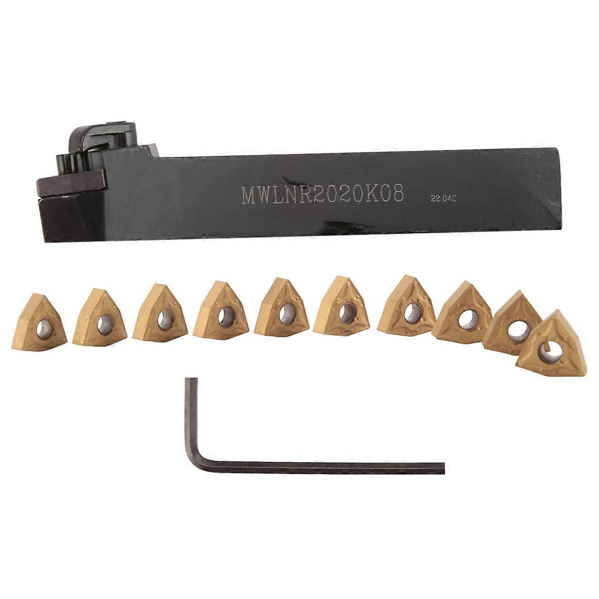 Satz Drehwerkzeughalter Mwlnr2020k08 + 10 Hartmetall-wendeschneidplatten