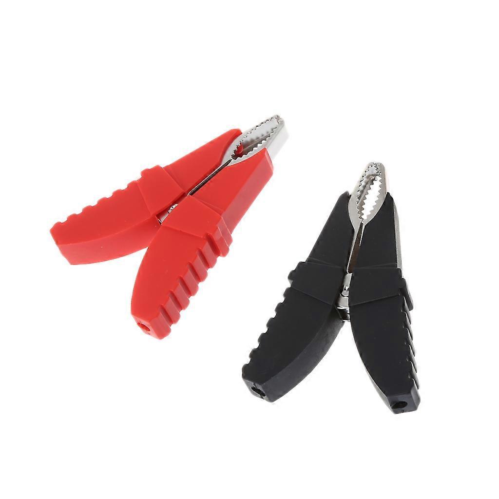 2 Stück Rote Und Schwarze Isolierte Krokodilklemmen Vom Typ Butterfly Für Prüfzwecke C
