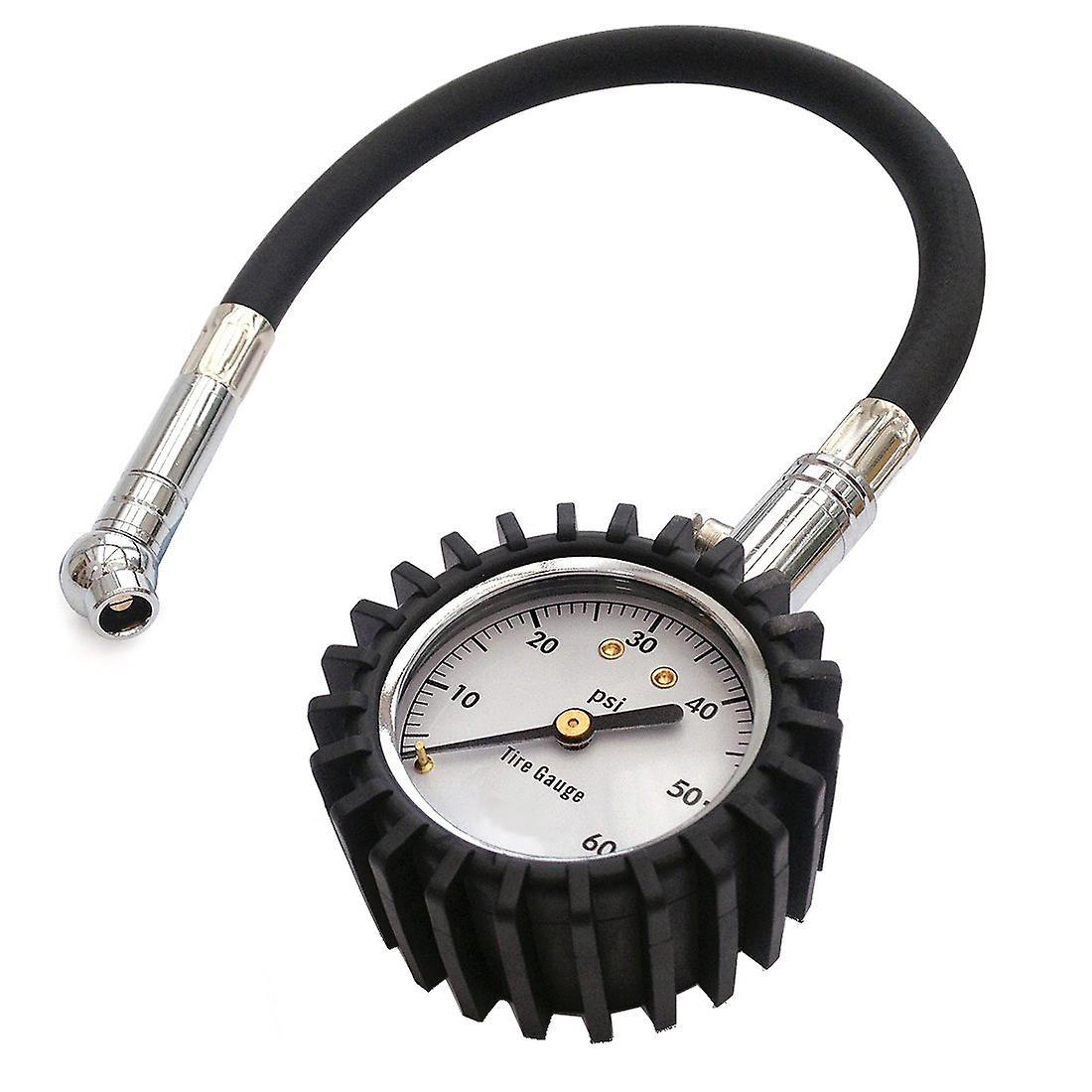 Reifendruckmesser, Schwarz-silber, 1 Stück, 4 Bar (60 Psi), Großes Und Präzises 2-zoll-leuchtzifferblatt