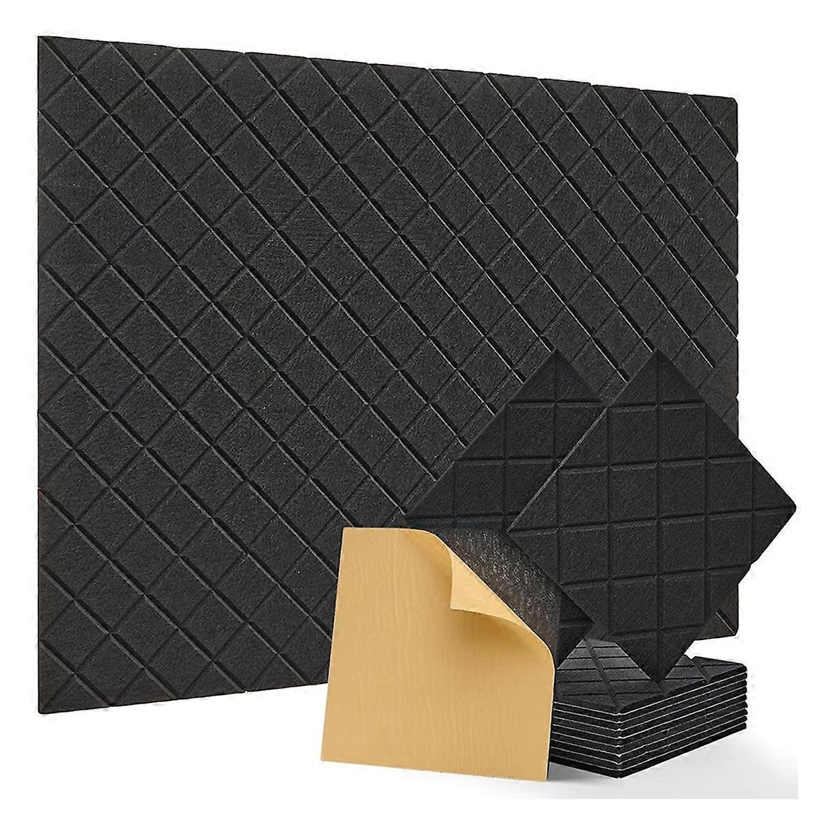 12er-pack Akustikpaneele, 12 X 12 X 0,4 Zoll Große, Schalldämmende Schaumstoffpaneele, Schwarz