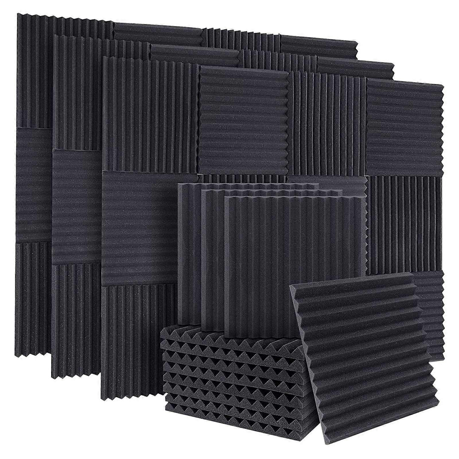 50 Stück Akustik-schallschutzschaumstoff-schallabsorptionspaneele, 1 X 12 X 12 Zoll