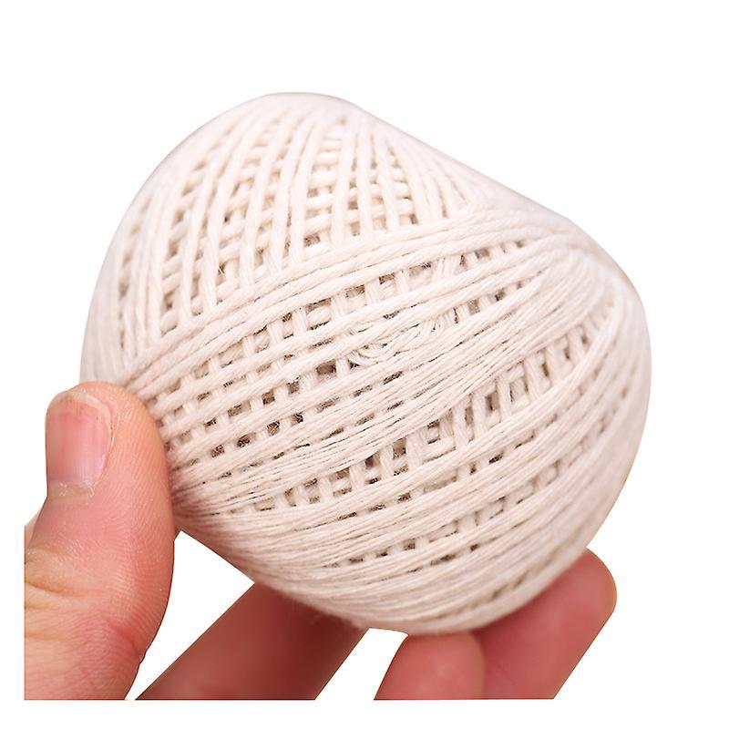 Gobelinseil, Böhmisches Windgeflecht, Beige, Weißer Baumwollfaden, Reiskordel