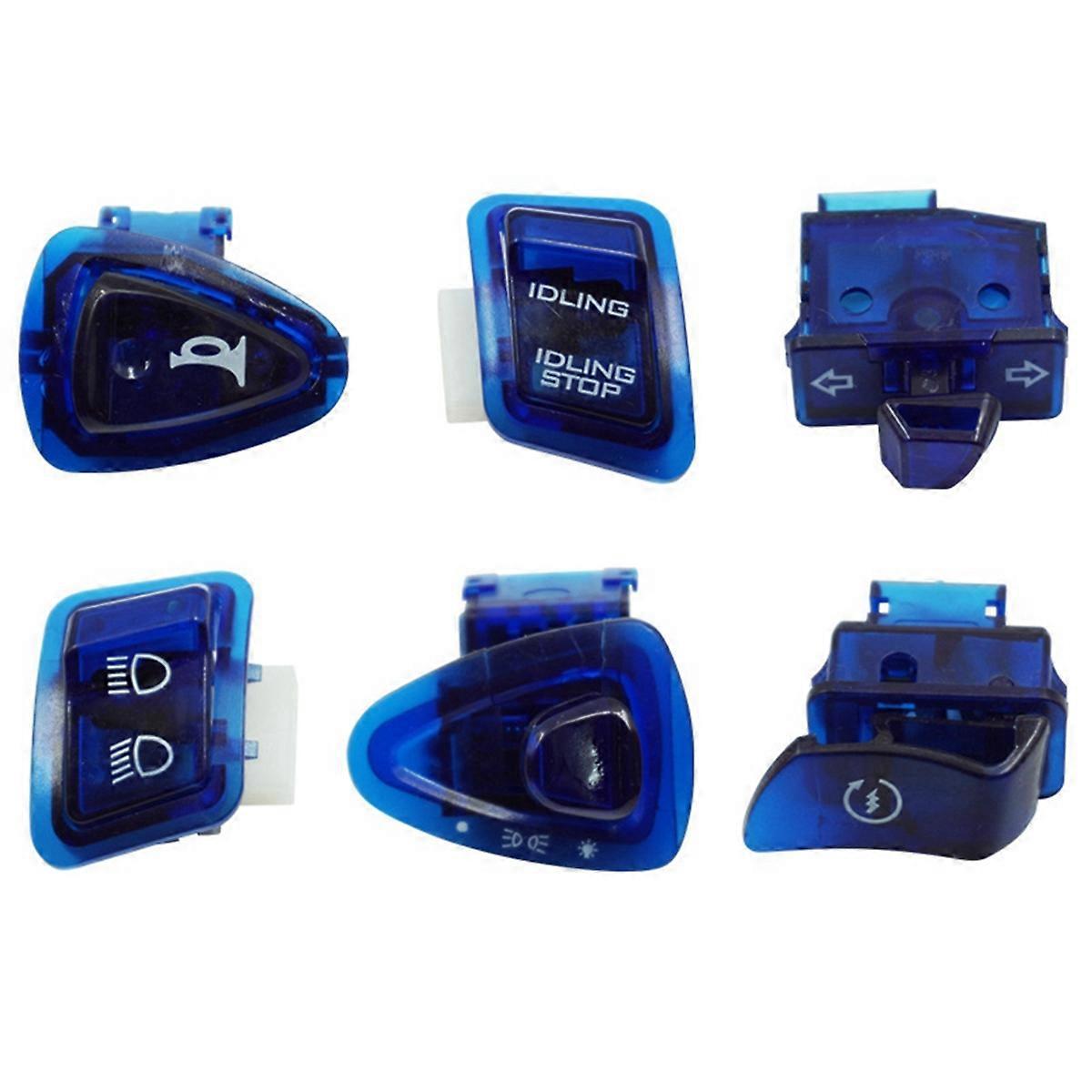 Stück Für Gy6 50cc 125cc Moped Roller Einzelschalterknopf - Blau -