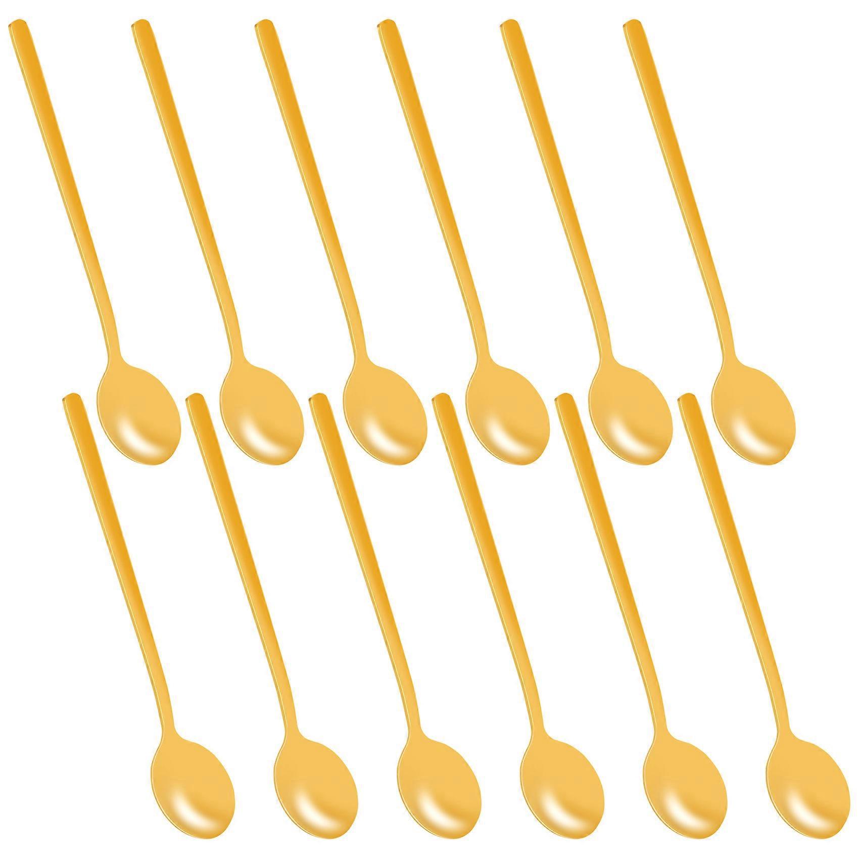 12-teiliges Set Kaffeelöffel, Dessertlöffel Aus Edelstahl (goldfarben)