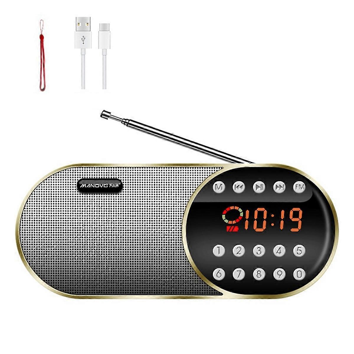 Manovo Fm-radio-walkman Mit Steckkarte, Tragbarer Bluetooth-lautsprecher, B--