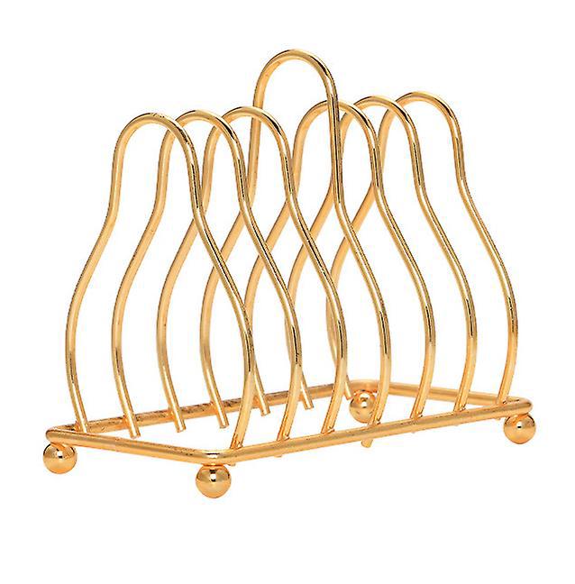 Toastergestell Mit Kugelfüßen Und Ringgriff, Kleiner Geschirrständer, Abtropfgestell, Dreieckige Ablage (gold)