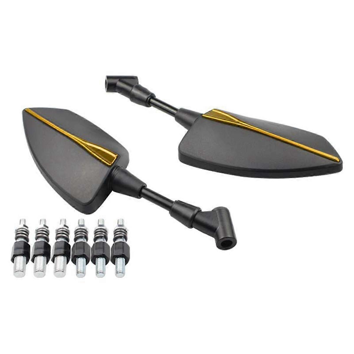 Motorrad Universal 10mm 8mm Rückspiegel Seitenspiegel Gold--