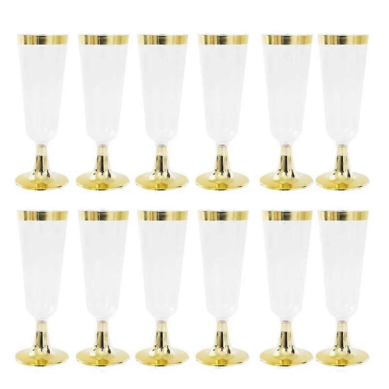 Champagnerflöte Für Hochzeiten, Einwegbecher Aus Kunststoff - Gold --