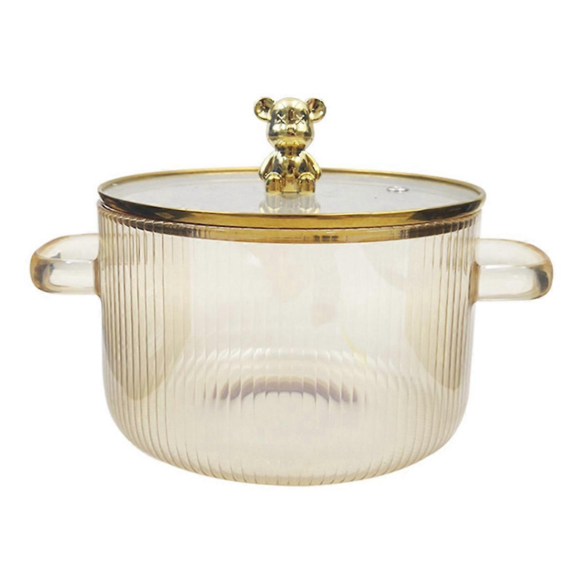 Glas-kochtopf, Durchsichtiger Kochtopf, Suppentopf, Heizfunktion, Zwei Griffe, Gold
