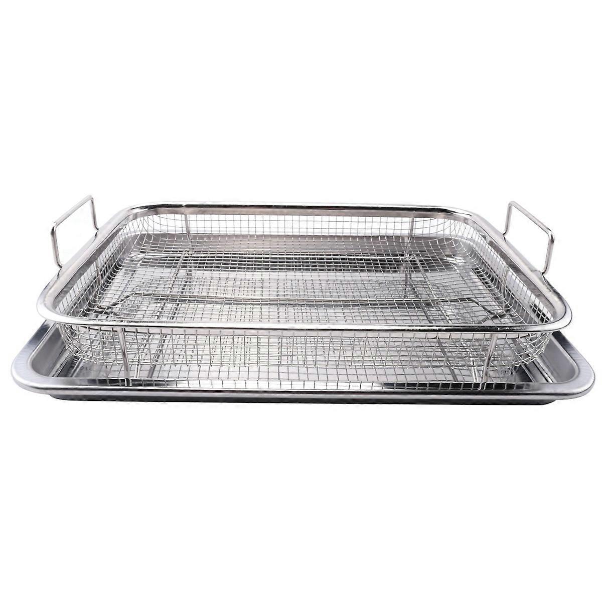 Airfryer-korb Für Backofen, Edelstahl-gemüseschale, 2-teiliges Set