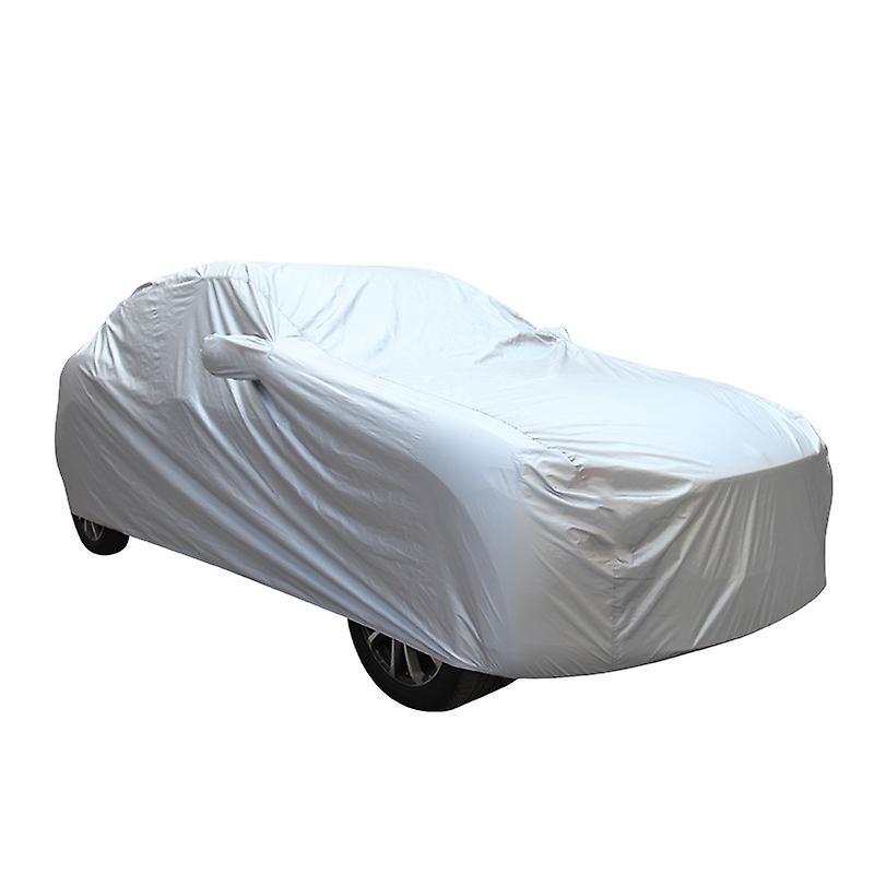 Silberne Autoabdeckung, Offroad-garage M (430 Cm X 175 Cm X 150 Cm), Wasserdicht, Staubdicht, Schneesicher, Sonnenschutz, Abdeckplane