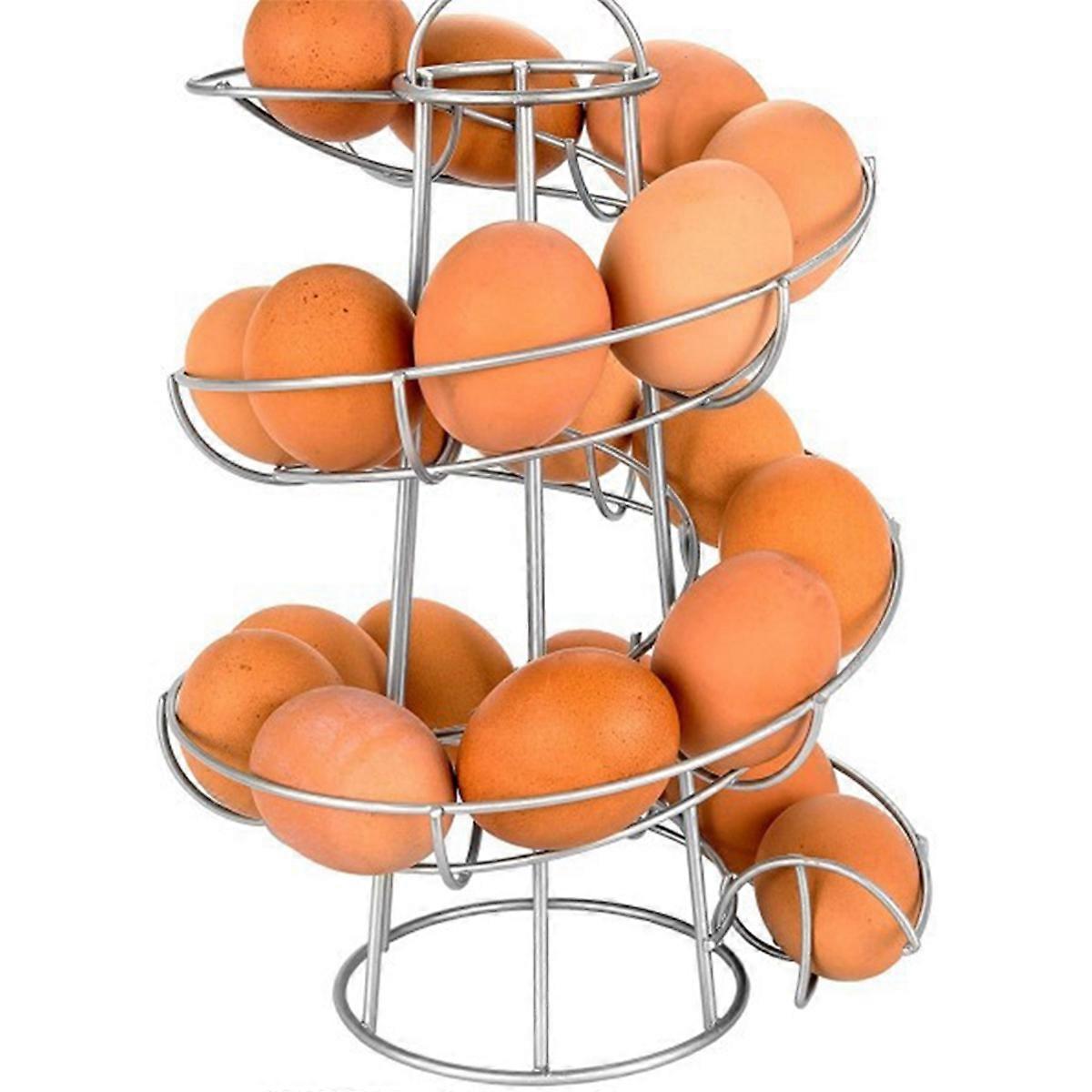 Eierhalter Für Die Küche, Spiralförmiger Eierkorb, Silbergrau