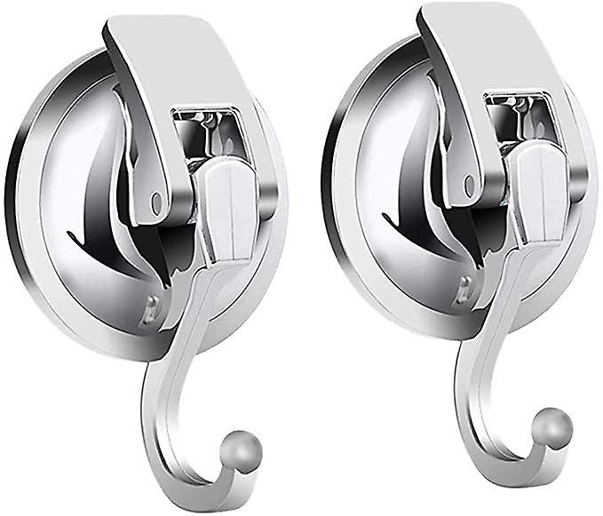 Set Mit 2 Silberfarbenen Saugnapfhaken, Leistungsstarke Staubsaugerhaken Für Handtücher, Geschirrtücher, Badetücher, Wandmontage