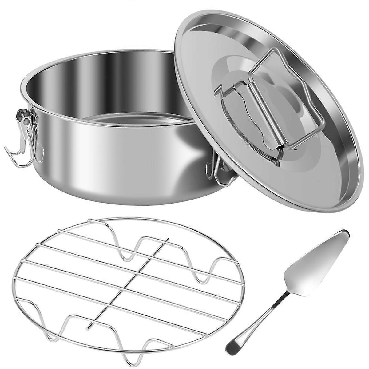 Edelstahl-tarteform Zum Backen, 1,5 L, Tarteform Mit Deckel – Silber