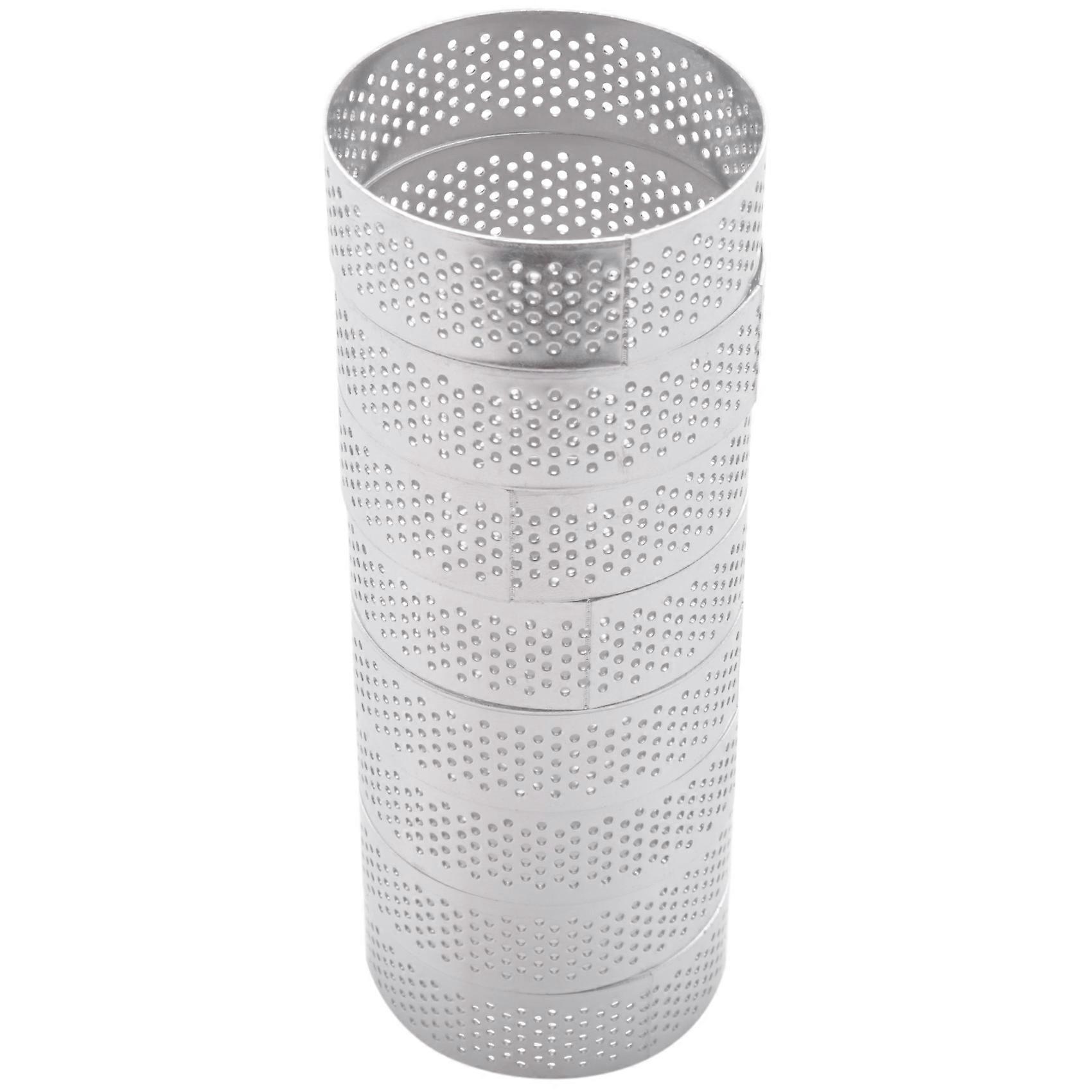 8-teiliges Set Kuchenmousse-ringe, Runde, Doppelt Gerollte Tarteringe, Metallform 6 Cm