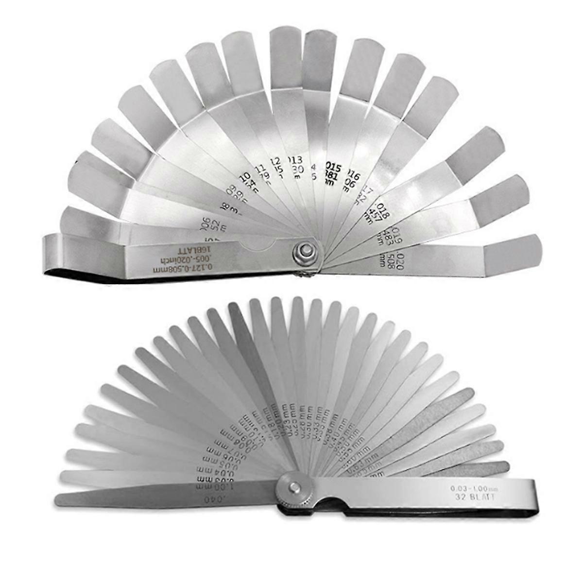 32 Konische Und 16 Versetzte Fühlerlehren-sets – Silber