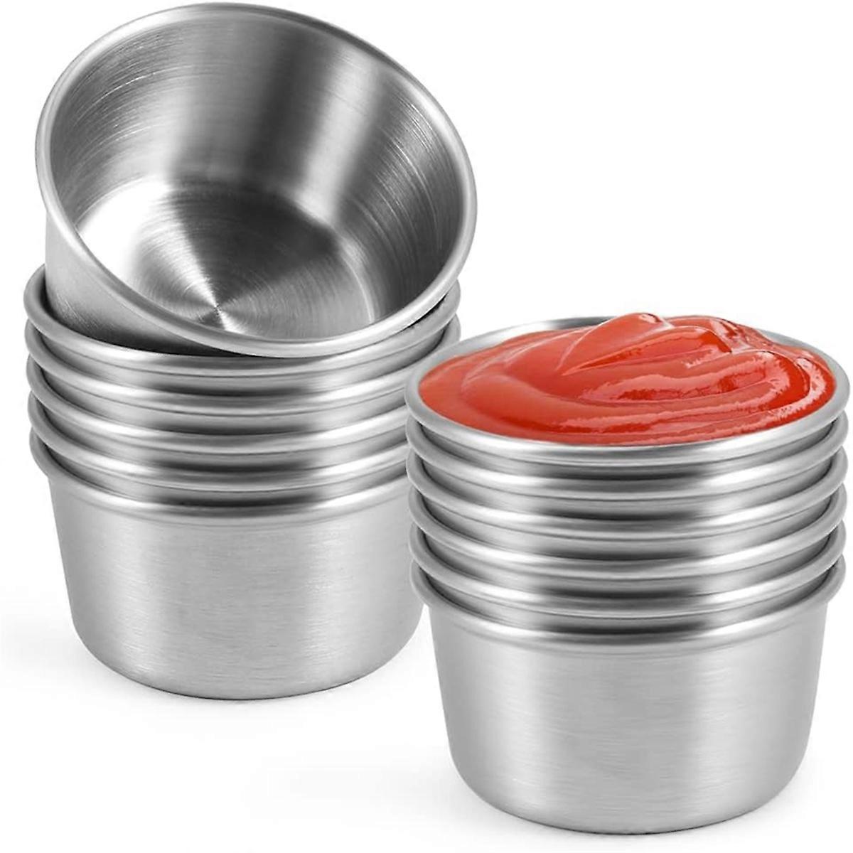 Ramekin-saucenschälchen, Mini-saucenbecher (silber, 12 Stück, 70 Ml)
