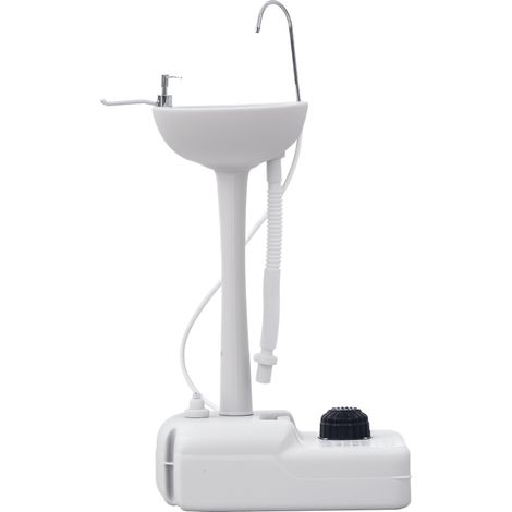 Outsunny Mobile Waschstation Mit Rädern, Integriertem Seifenspender Und Handtuchhalter, Ideal Für Camping Und Outdoor-veranstaltungen, Grau