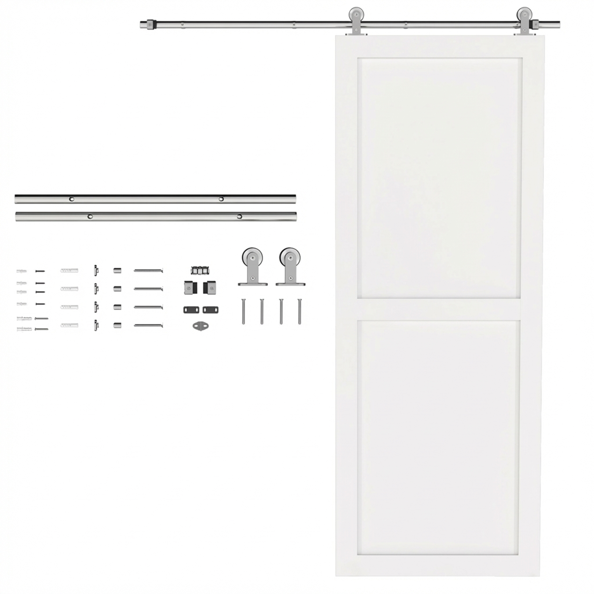 Schiebeschiene Für Scheunentore, 152 Cm Lang, 76 Cm Breit, 30 Mm Dick, Silberfarben