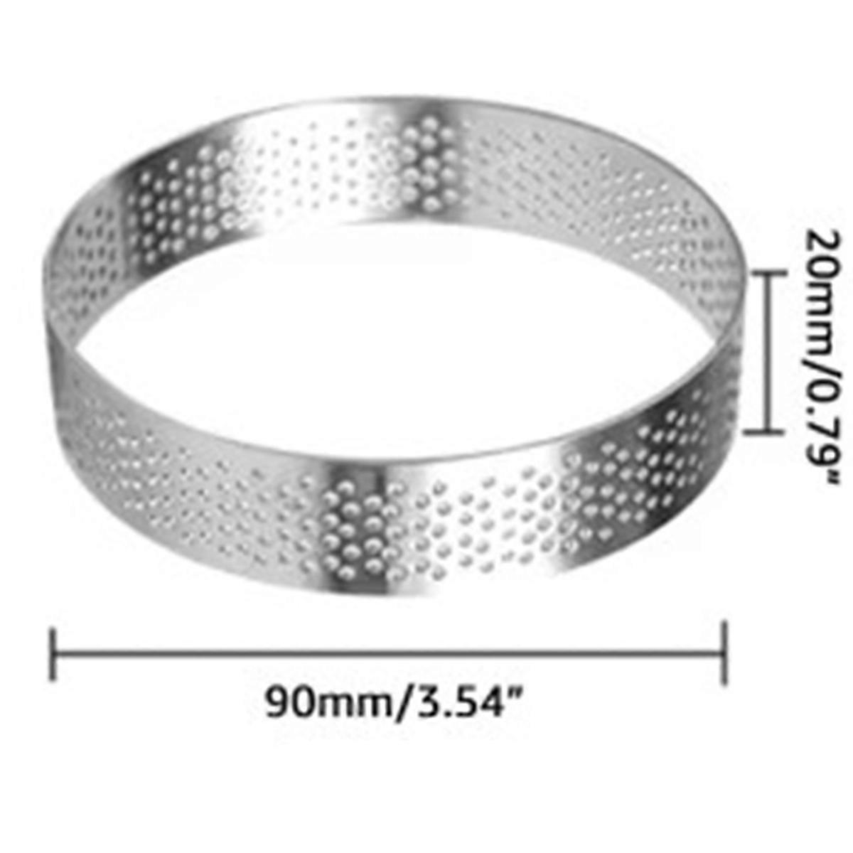 10 Runde Tarteringe (9 Cm Durchmesser) Mit Löchern – Fruchtdessertform – Silber