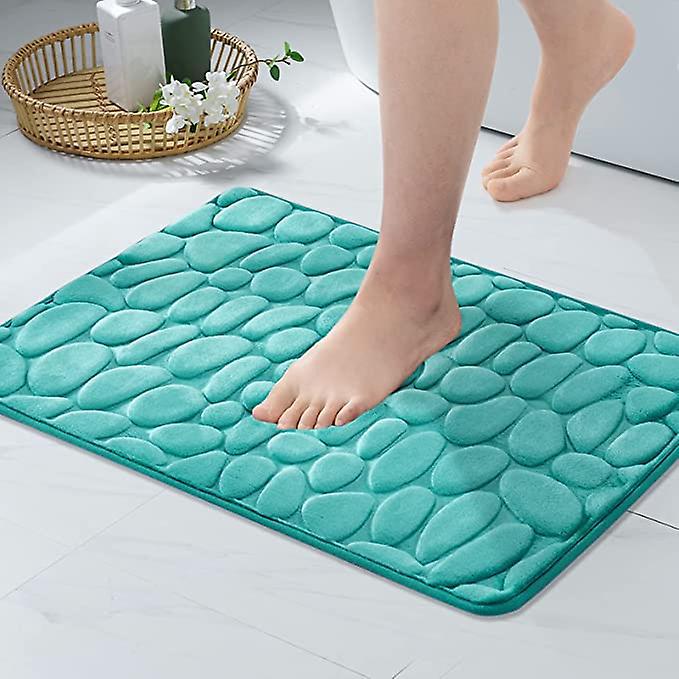 40 X 60 Cm, Aquagrün, Badematte Mit Feuchtigkeitsabsorbierender Wirkung Für Wohnzimmer, Bad Und Zuhause, Komfortabel, Schön, Modern, Kieselstein-design