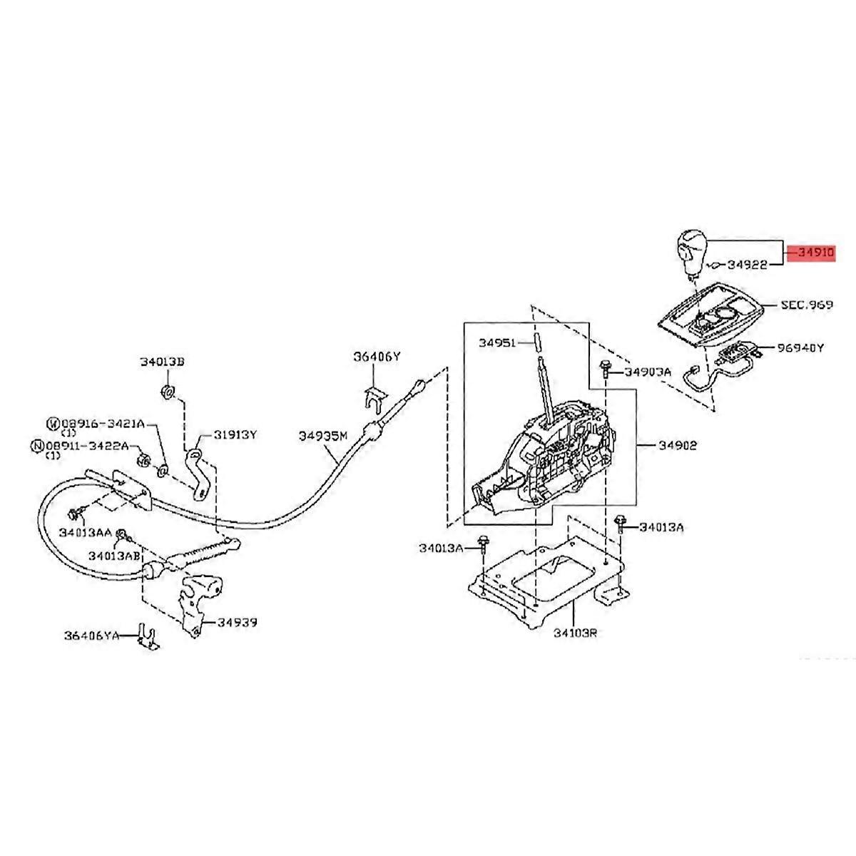 Schaltknaufkopf 34910-jk03a 34910-1la6c Für Qx56--