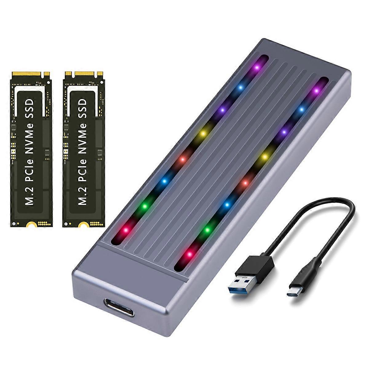Nvme-festplattengehäuse Ssd Cool Rgb Light Festplattengehäuse A--