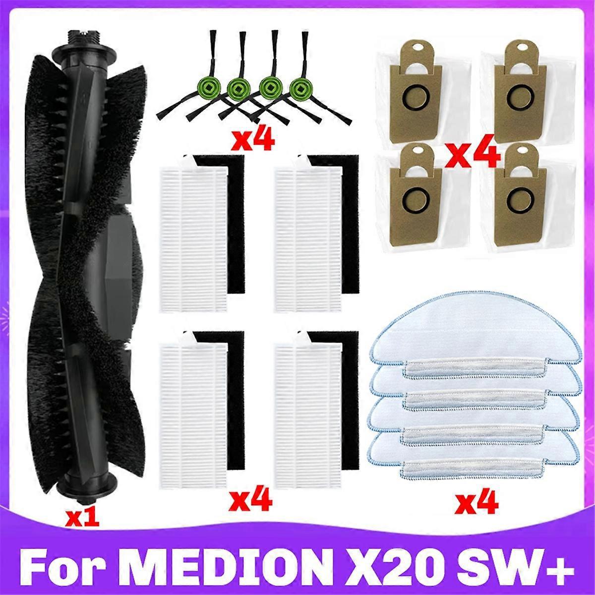 Für X20 Sw+ / Md11415 Walzen-seitenbürsten-hepa-filter-mopptuch
