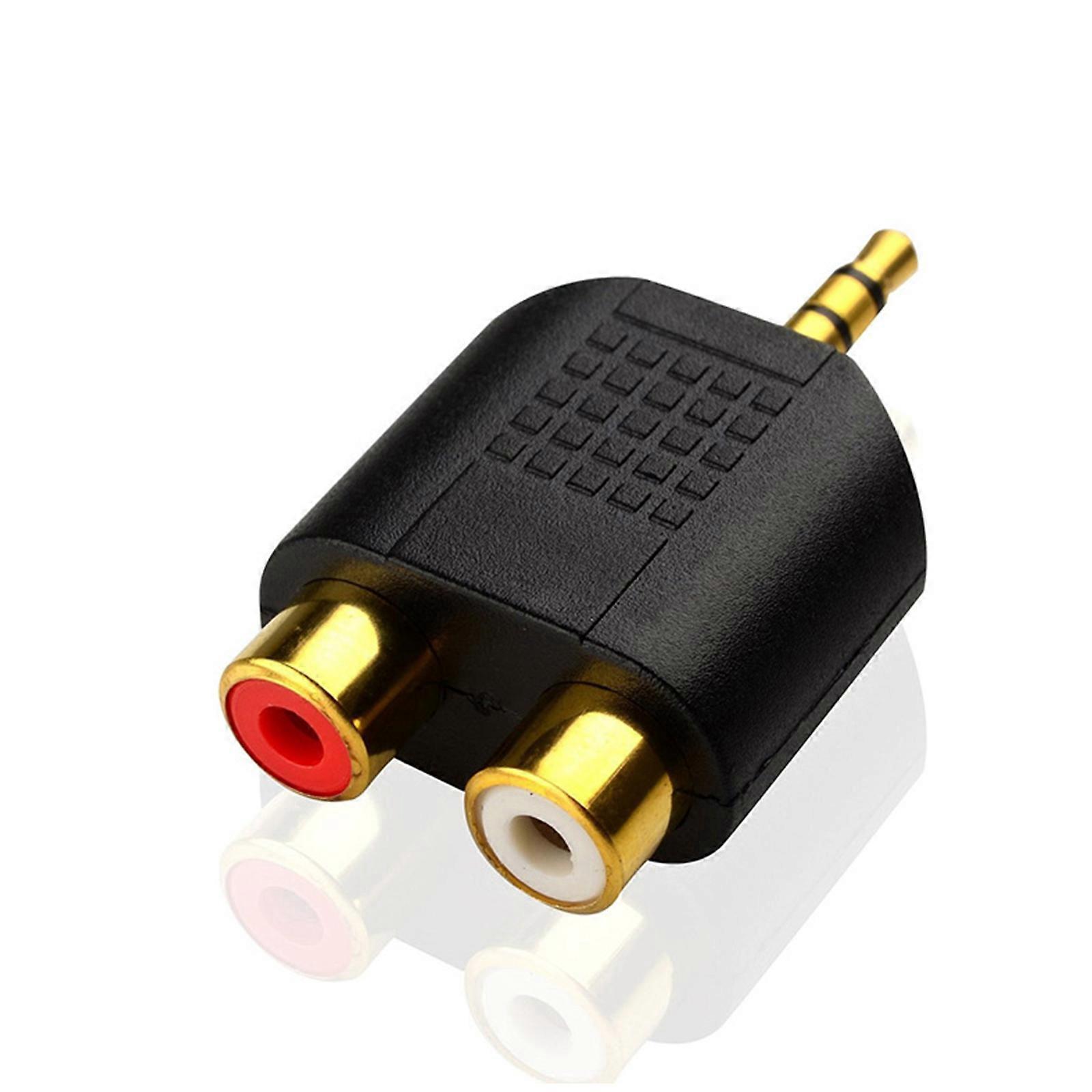 Tragbarer Vergoldeter 3,5-mm-stereo-klinkenstecker Auf 2 Rca-buchsen (rot/weiß)
