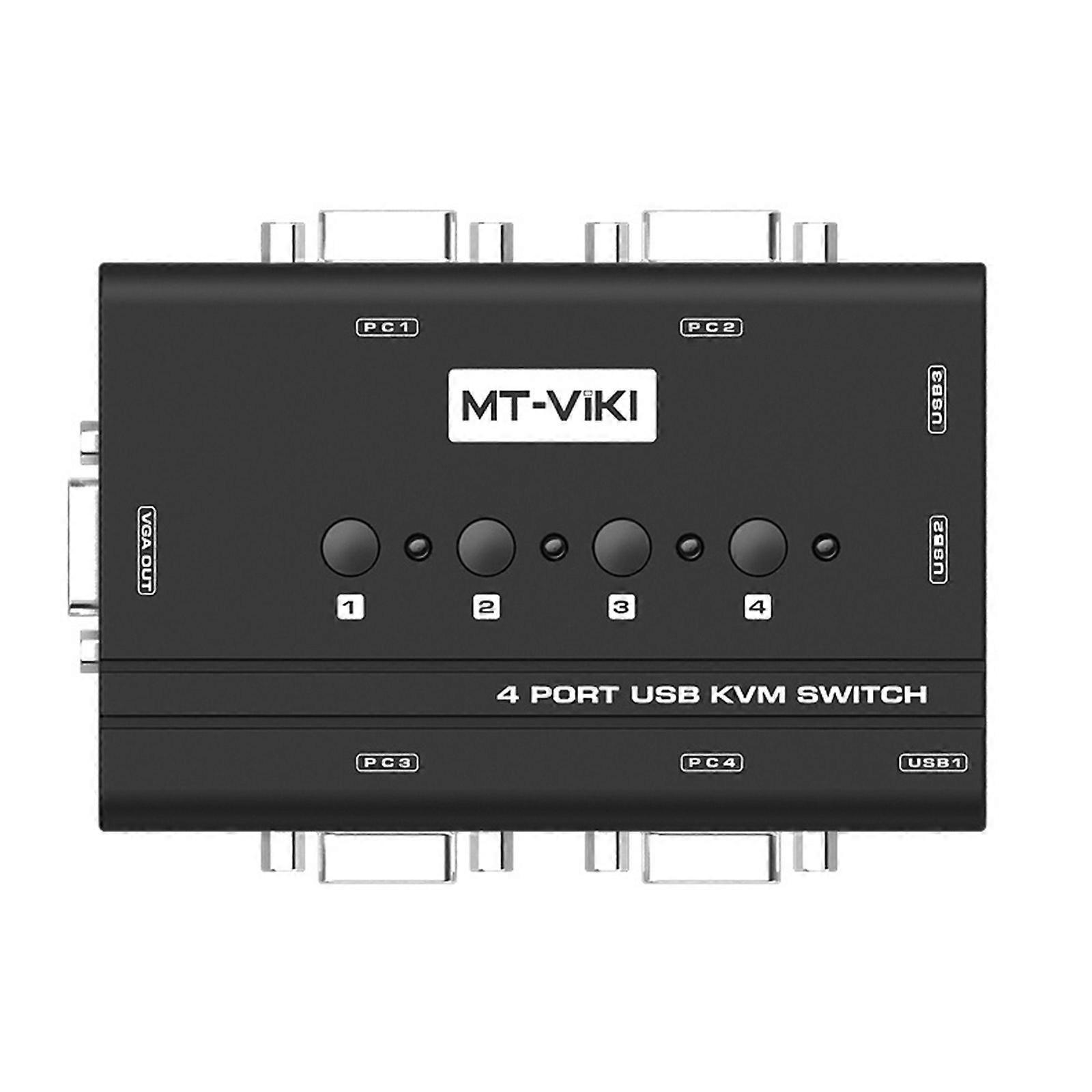 Kvm-switcher 4 Eingänge 1 Ausgang Vga-splitter 1920x1440 Einfacher Usb 4x1-umschalter