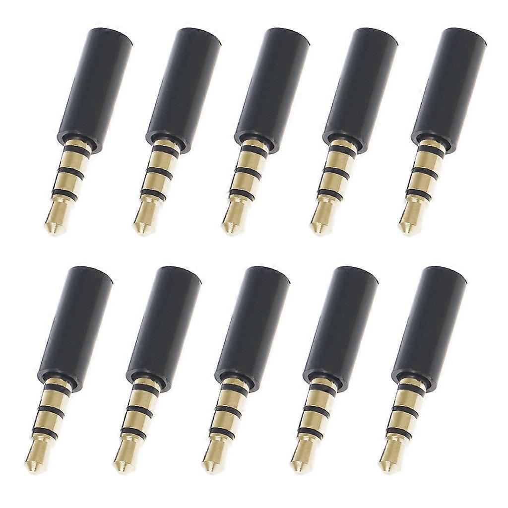 10x Vergoldete 4-polige 3,5-mm-stereo-kopfhörerbuchse (stecker) Zum Löten