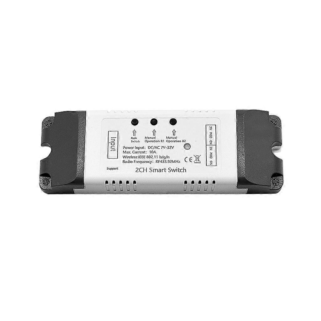Intelligentes Relaismodul Ein-/ausschalter Für Lichtsteuerung, 2 Kanäle, 7–32 V, Funkfernbedienung 433 Mhz