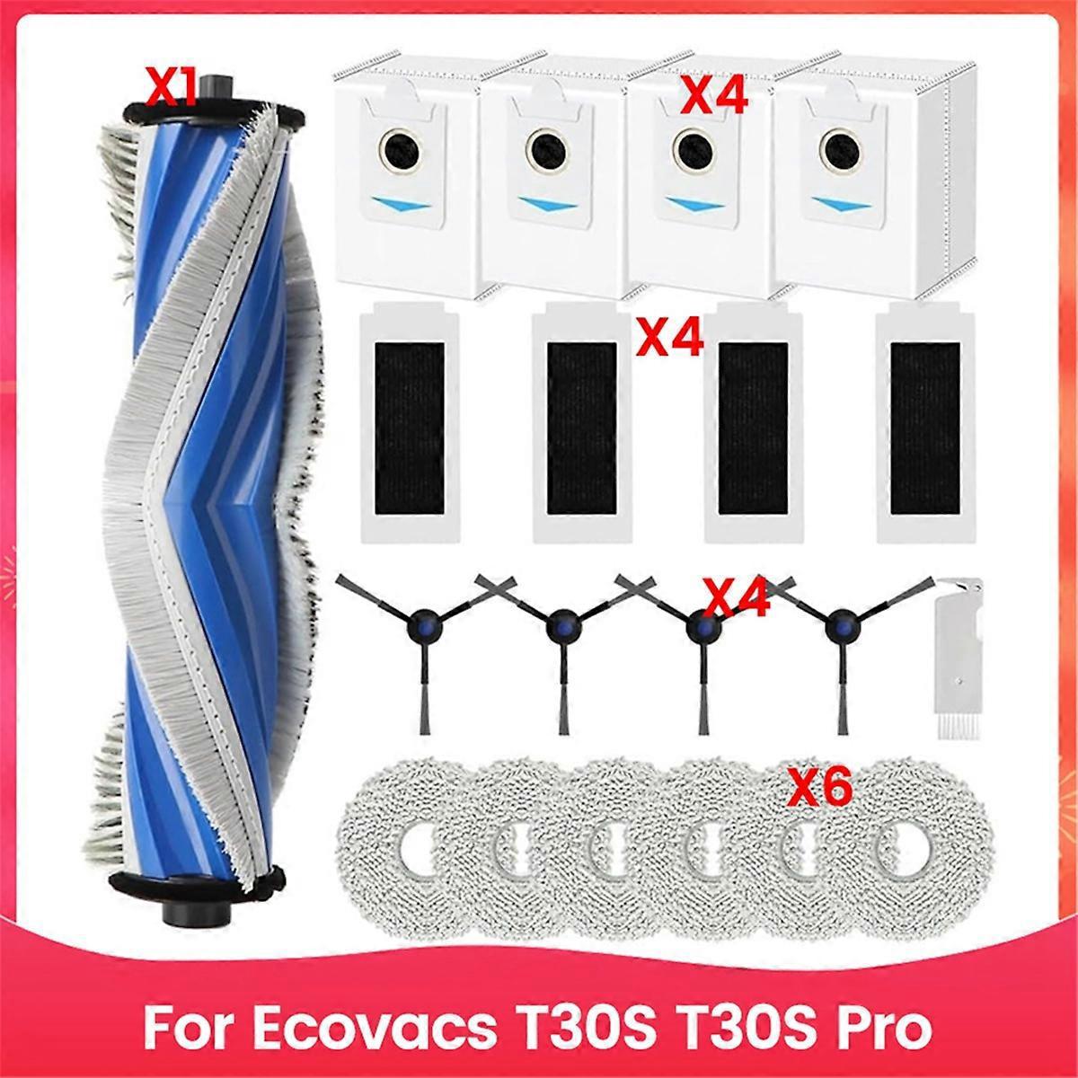 Für Ecovacs T30s T30s Pro Hauptseitenbürste Hepa-filter Wischtuch--