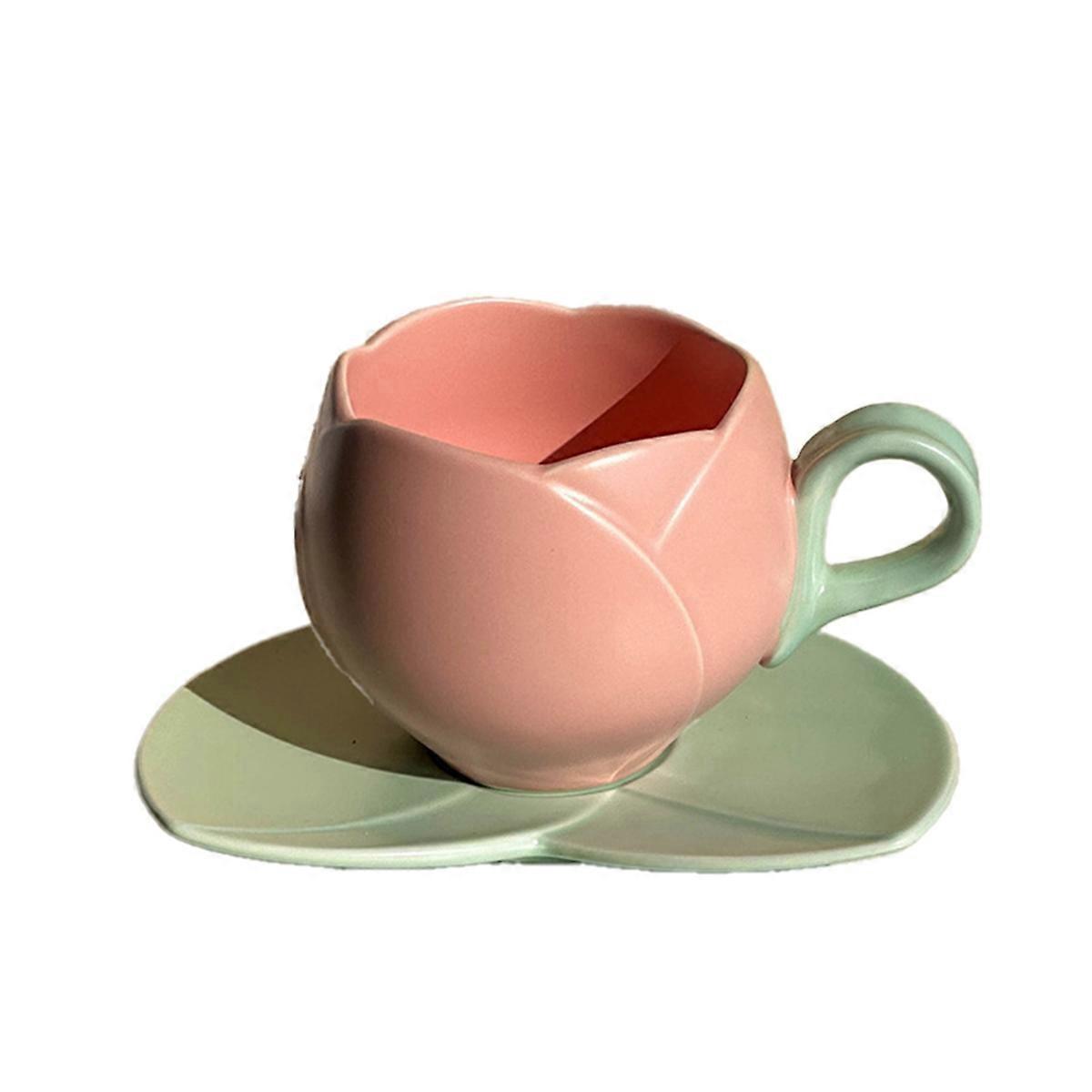 300 Ml Tulpenförmige Teetasse Mit Untertasse Aus Keramik, A--
