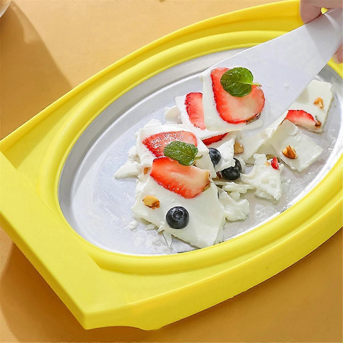 Eismaschine Für Gerolltes Eis, Hausgemachtes Gefrorenes Joghurt-gelato (gelb)