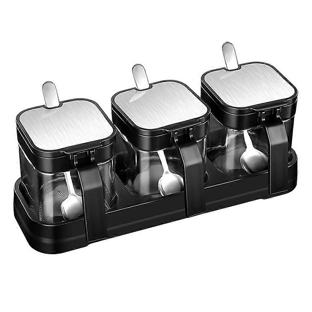 Gewürzbehälter-set Aus Glas Mit Edelstahldeckeln
