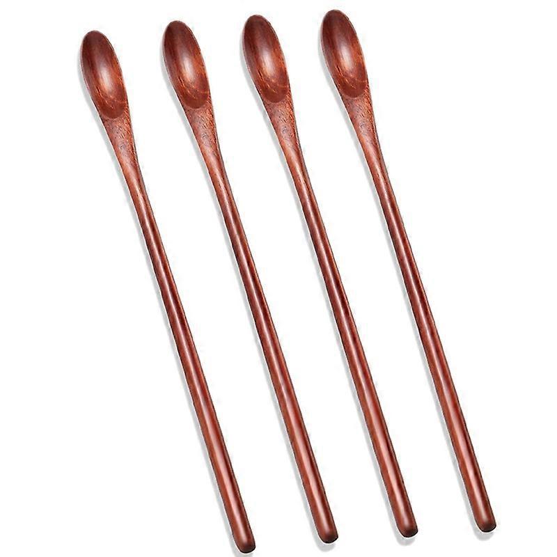 Eistee-löffel Aus Holz, Kleiner Rührlöffel, Löffel Mit Langem Griff, 4 Stück