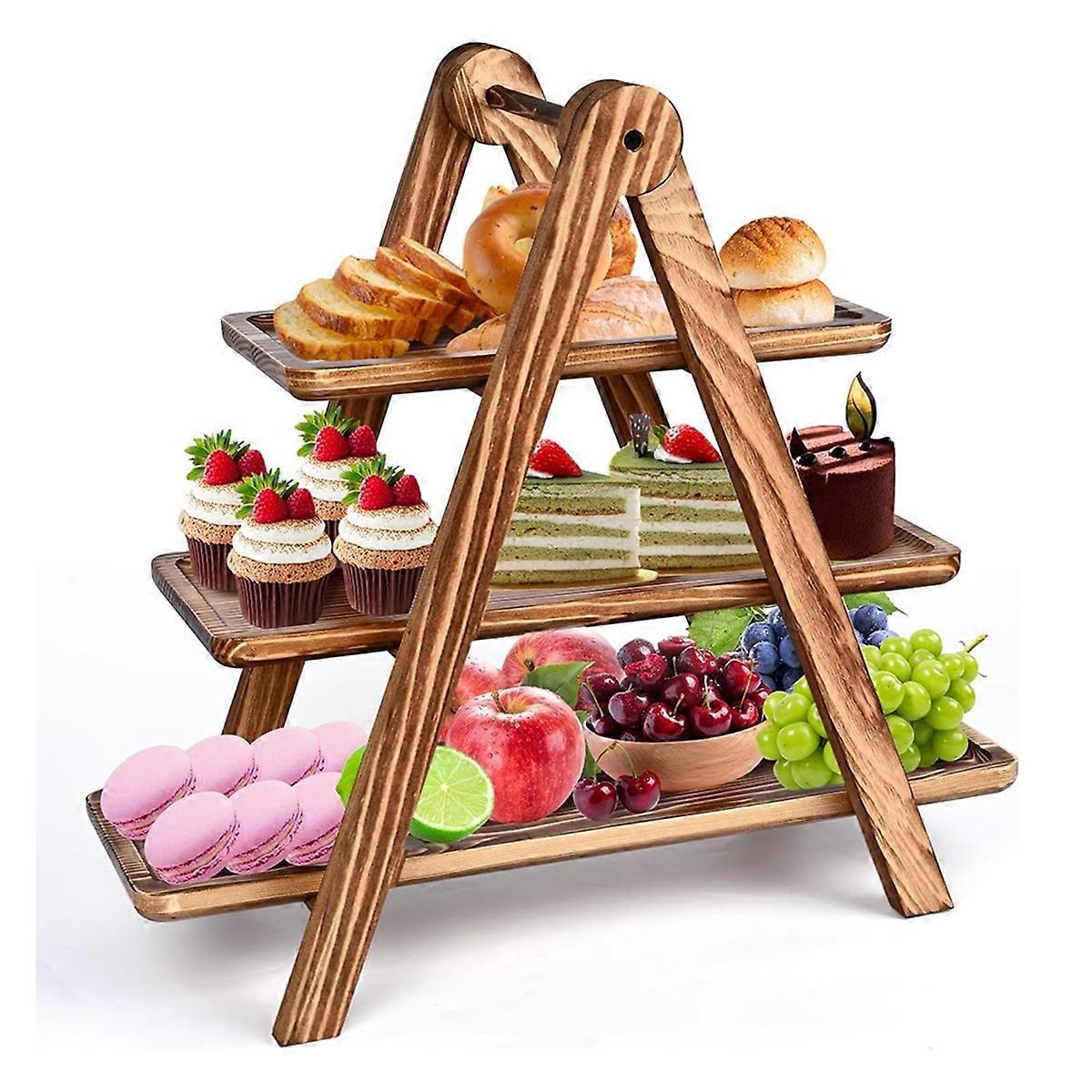 3-stöckige Servierplatten Aus Holz, Cupcake-ständer-türme
