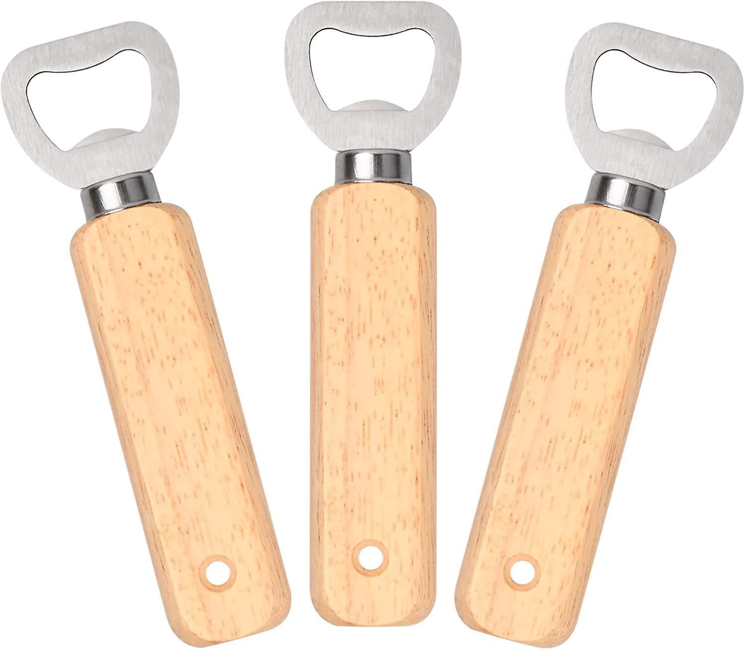 3-teiliges Bierflaschenöffner-set, Bierflaschenöffner Aus Holz, Flaschenöffner Aus Edelstahl Mit Griff, Personalisierter Bierflaschenöffner, Für Mich