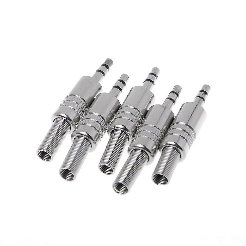 5 Stück Metall 3,5 Mm 2-ring 3p Stereo-klinkenstecker-kabel-lötadapter-anschluss Für W