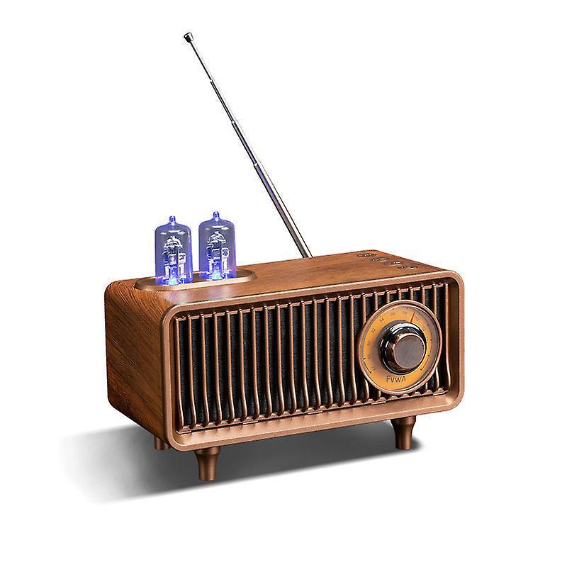 Am/fm-klassiker-retro-radio Mit Bluetooth-lautsprecher, Vintage-tischradio Aus Holz Mit Höhen- Und Bassregler Für Küche Und Wohnzimmer Mit Drehknopf