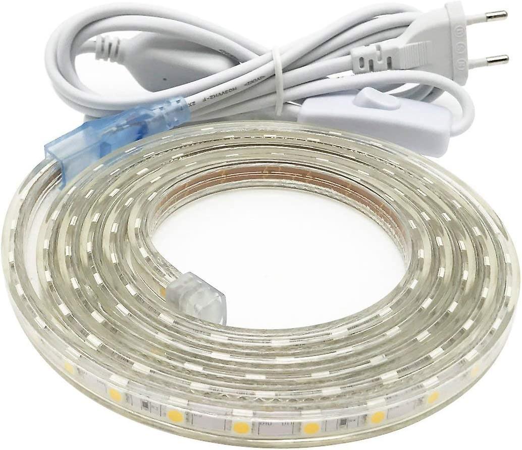 M Led-streifen, Sehr Heller 220-v-led-streifen Mit Schalter, 5050 Ip65 Wasserdichter Led-streifen, Warmweiß