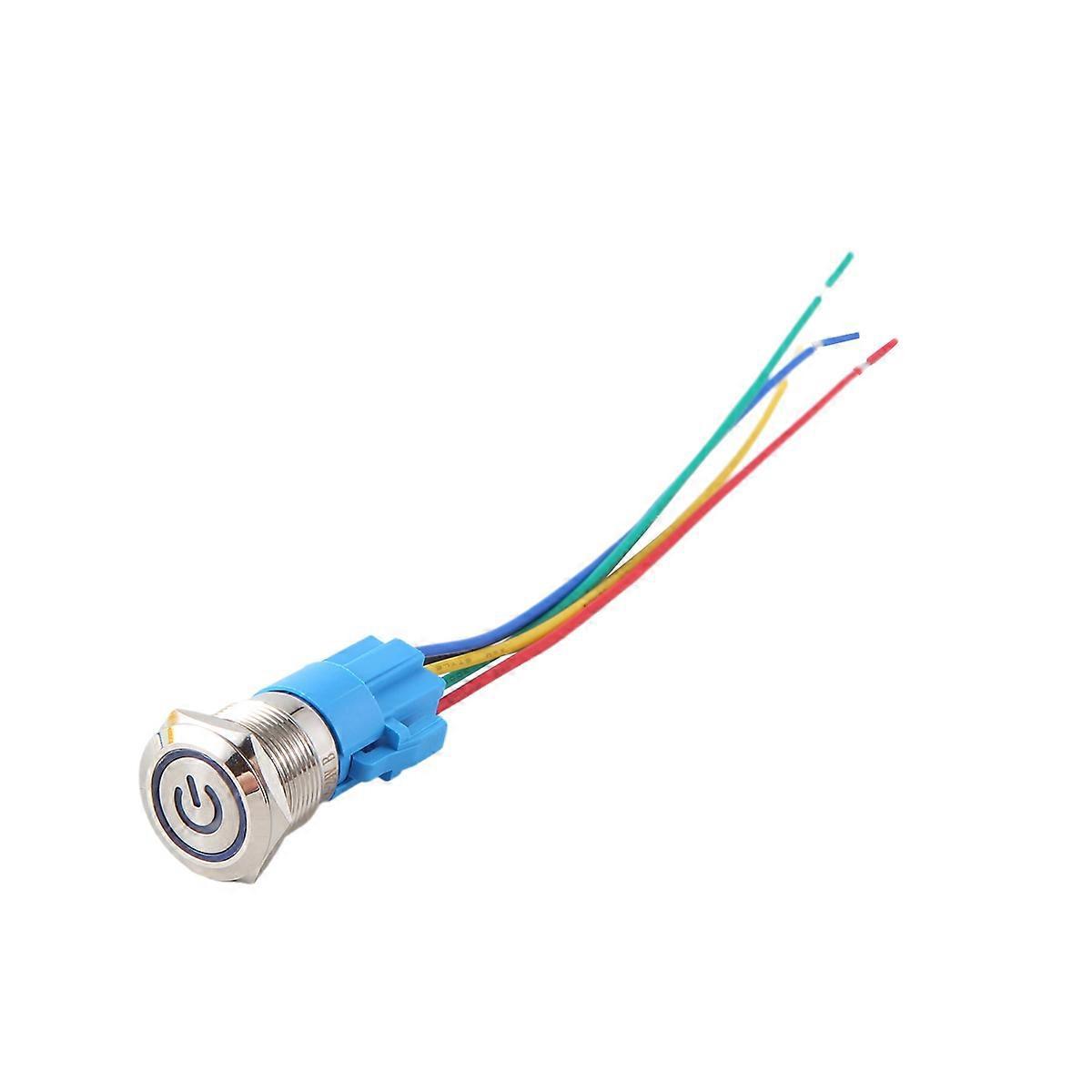 5 Stück Metall-drucktaster 12 V 19 Mm Ringlampe Mit Leistungssymbol