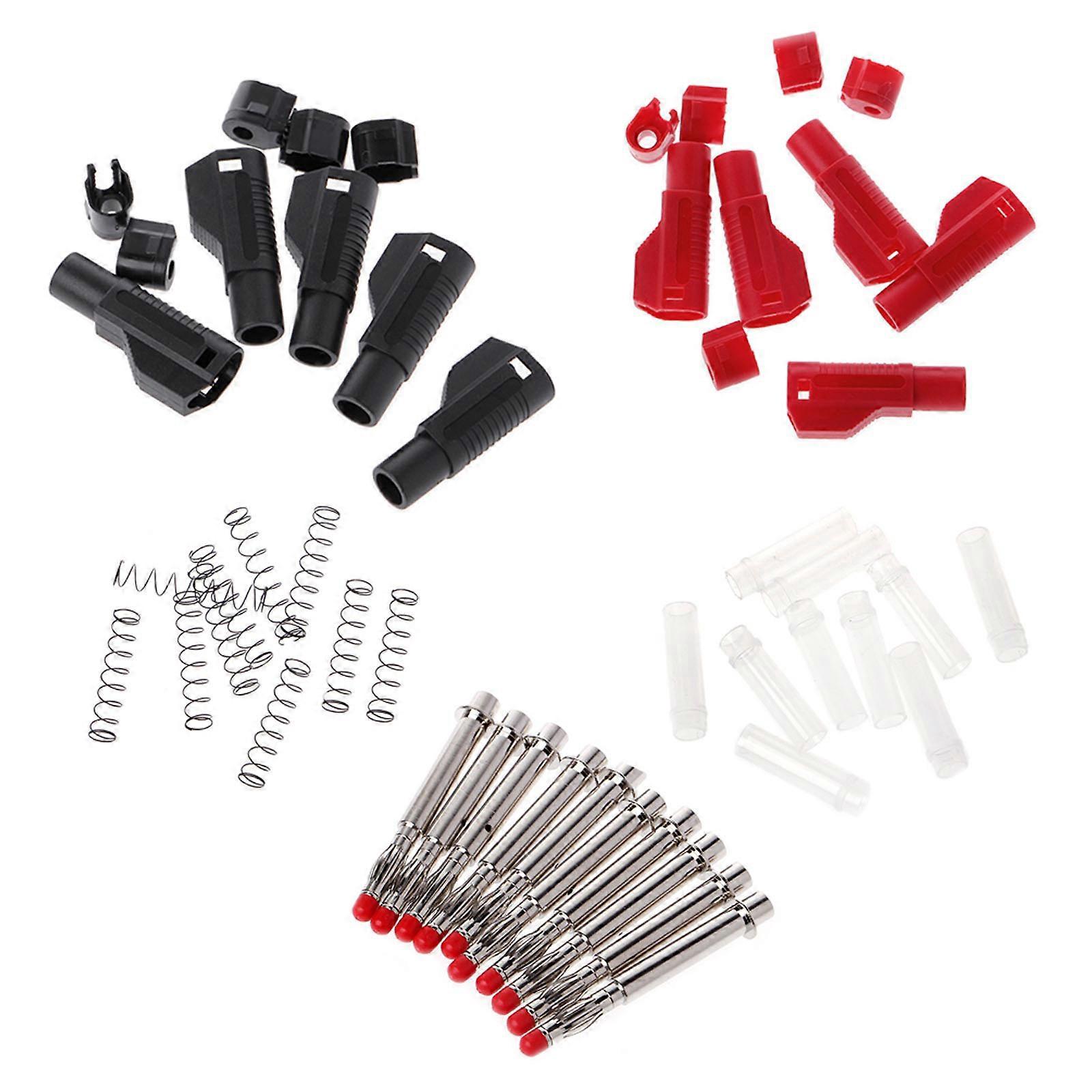 10 Stück 4 Mm Bananenstecker Mit Einziehbarer Schutzhülle, Stapelbar, Zum Löten