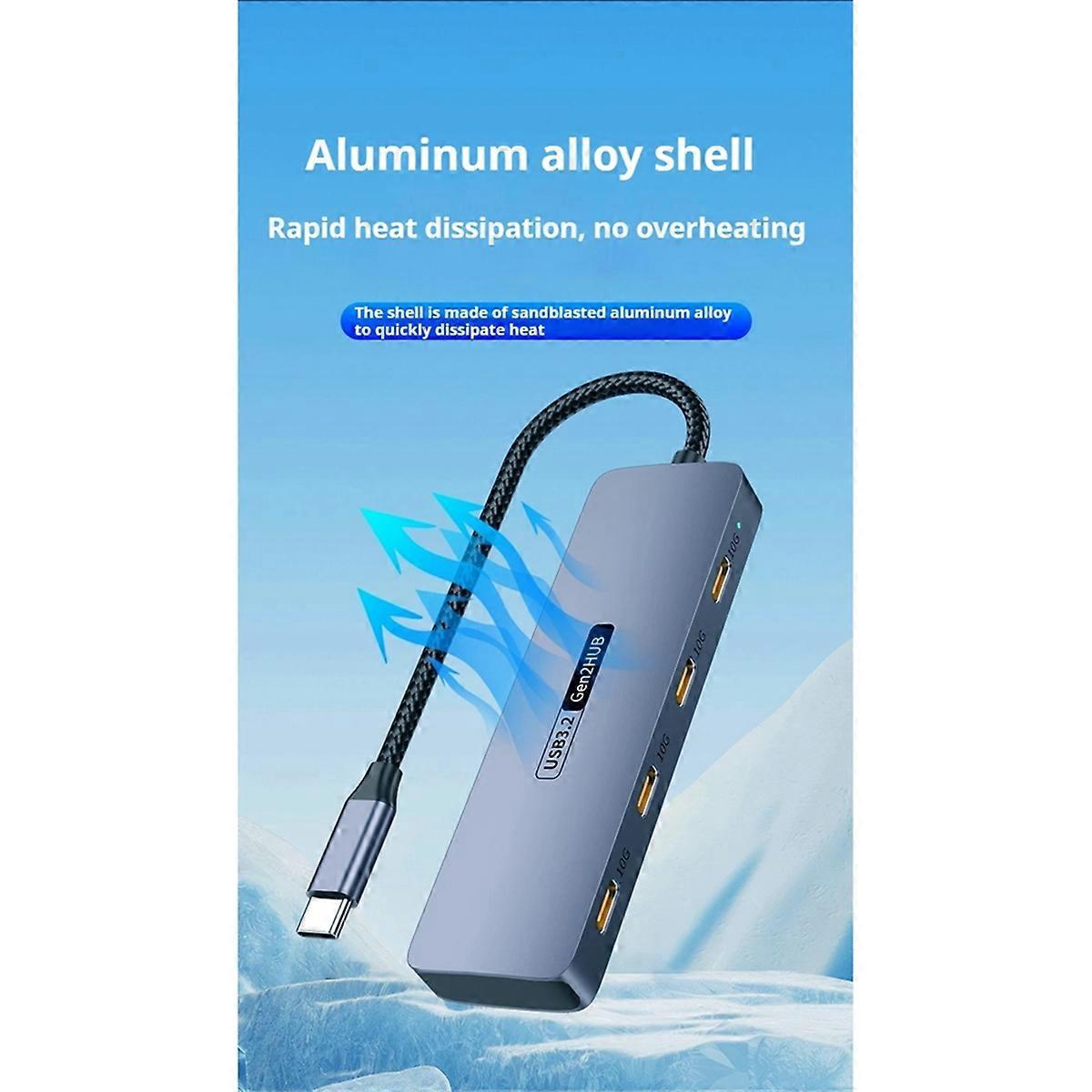 4-port Usb-c-hub 10 Gbit/s High-speed-usb-c-splitter Für Laptops Und Pcs