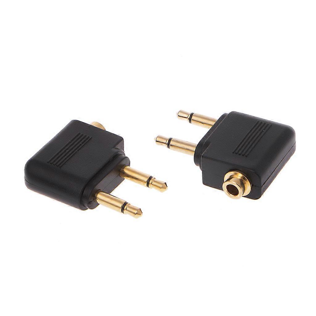2 Stück Vergoldete 3,5-mm-kopfhörerbuchsen-adapter (2 Stecker Auf 1 Buchse)
