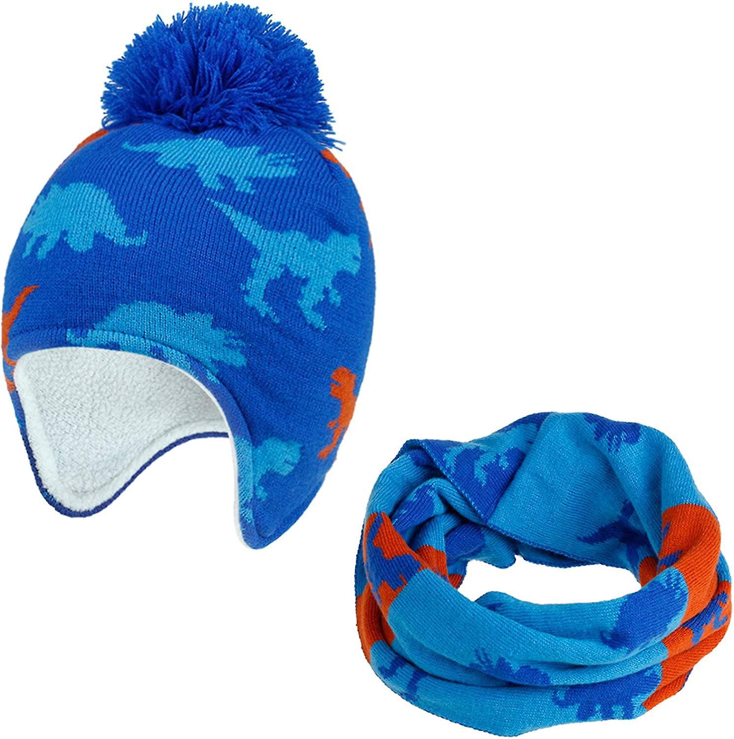 2-in-1 Kindermütze Und Schal, Wintermütze Mit Dickem, Warmem Fleecefutter, Strickmütze Und Halswärmer, Thermomütze Mit Elastischem Einsatz Für Babys Und Mädchen (größe M)